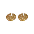 Filigree Wheel 18K Gold Anti Tarnish Hoop Earring For Women Bulk