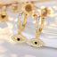 Gold Evil Eye Cubic Zirconia Anti Tarnish Copper Hoop Earrings Women Bulk