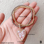 Multi-Charm Heart & Star Design Gold Silver Pearl Copper Bracelet Bulk