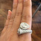Studded Surface Drop Solitaire Silver Anti Tarnish Free Size Ring Bulk