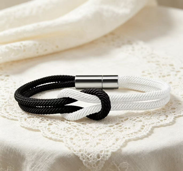 Multi Color Infinity Knot Silver Plain Fabric Bracelet For Women Bulk Main image
