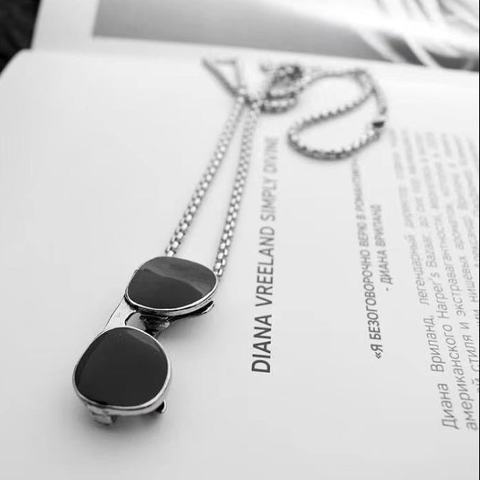 Sunglasses Black Silver Necklace Pendant Chain For Men Bulk Secondary image