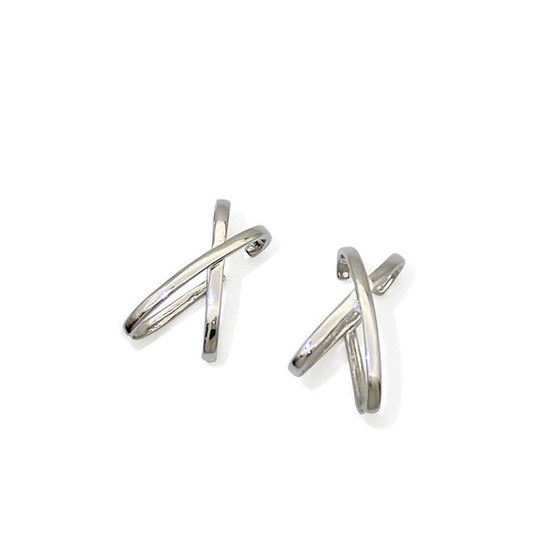 Cross Over 18K Gold Silver Anti Tarnish Ear Clip Ear Cuff Earring Bulk