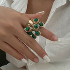 Multicolour 18K Gold Plated Free Size Charm Band Ring For Women Bulk