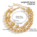 Ball 18K Gold Silver Pearl Anti Tarnish Dual Layer Necklace Women Bulk