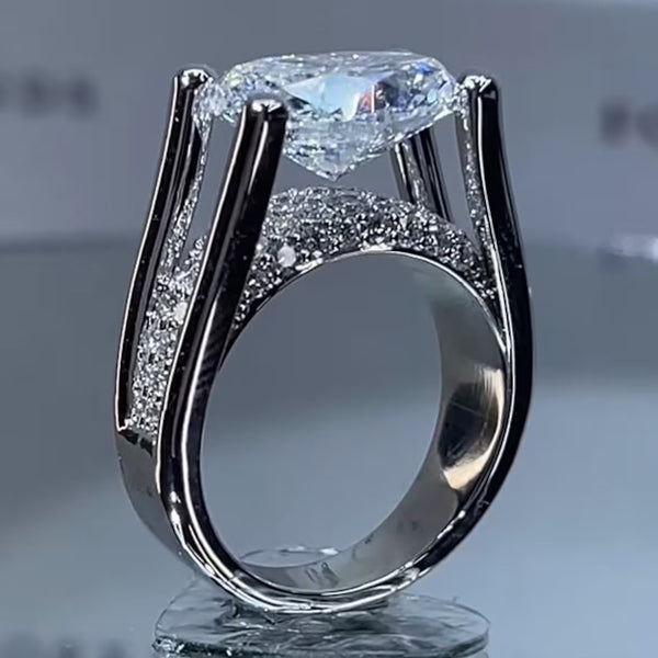 Diamond Solitaire Cubic Zirconia Silver Anti Tarnish Ring Women Bulk Main image