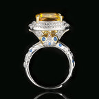 Square CZ Red Pink Yellow Silver Anti Tarnish Adjustable Ring Bulk