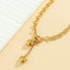 Dual Heart Toggle Lock 18K Gold Necklace Link Chain For Women Bulk
