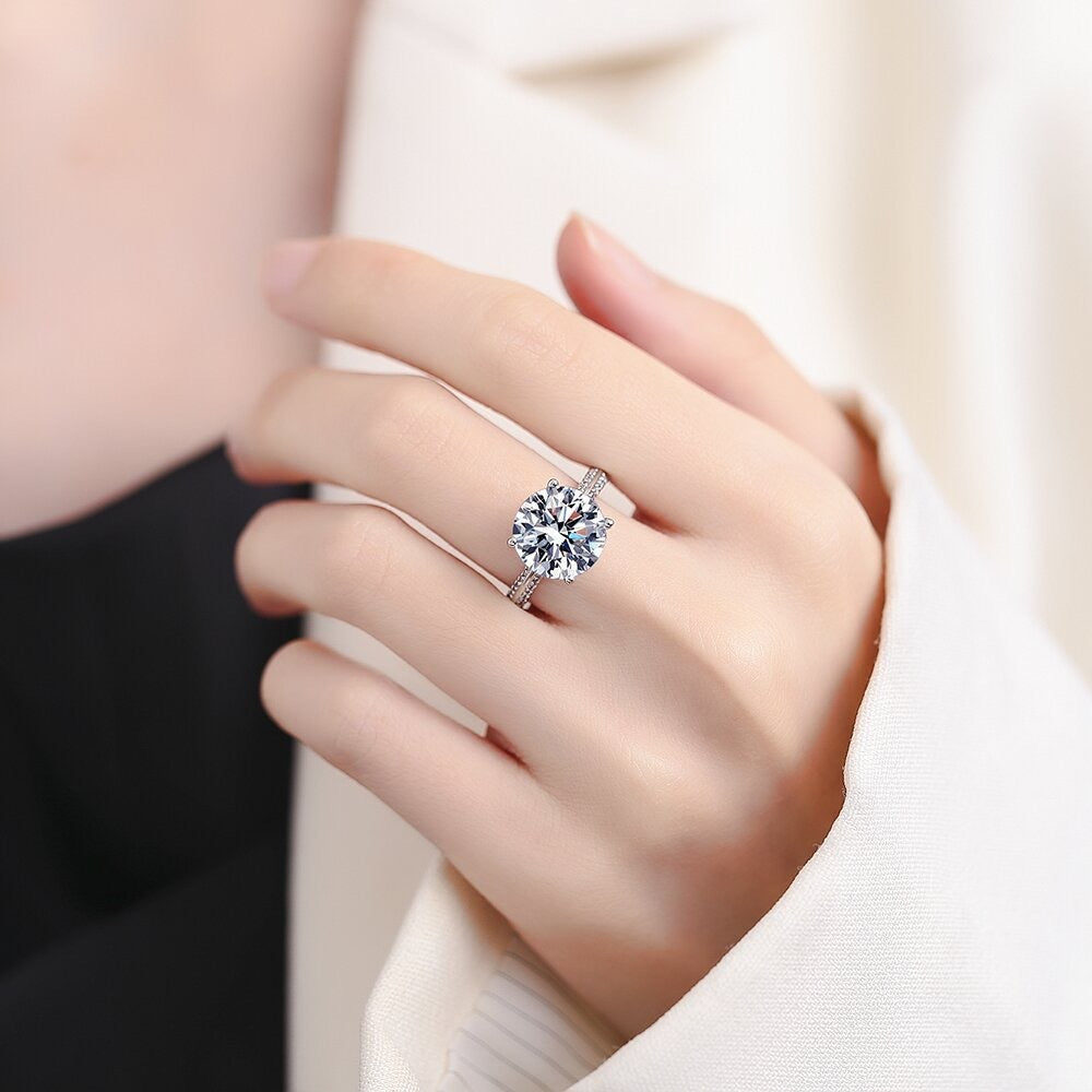 Solitaire Silver Cubic Zirconia Anti Tarnish Free Size Ring Women Bulk
