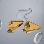 Triangle Shape Gold Stainless Steel Anti Tarnish Dangler Earring Bulk
