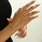 Minimalist Geometric Gold Plated Copper Hand Harness Bracelet Wholesale
