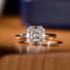 Silver Luxurious Radiant-Cut Cubic Zirconia Copper Adjustable Ring Bulk