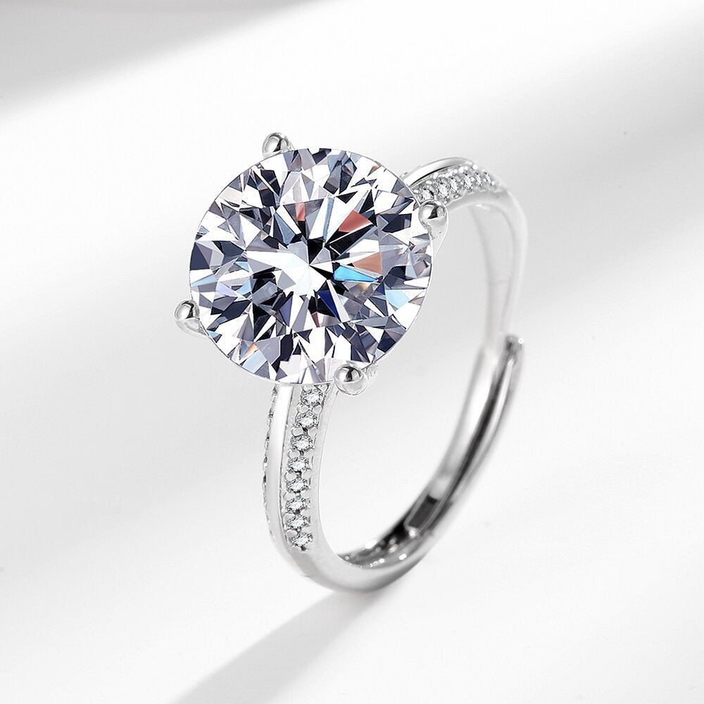 Solitaire Silver Cubic Zirconia Anti Tarnish Free Size Ring Women Bulk Main image