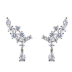 Round Drop Solitaire CZ Silver Anti Tarnish Stud Drop Earring Bulk