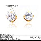 Designer Round Teardrop Square Heart Gold CZ Copper Stud Earrings Bulk