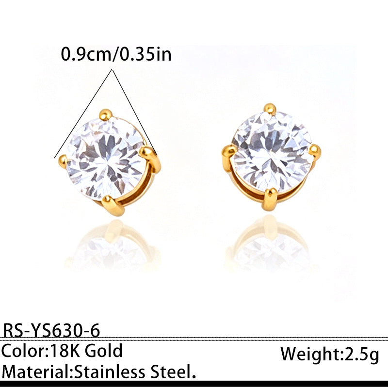 Designer Round Teardrop Square Heart Gold CZ Copper Stud Earrings Bulk