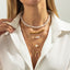 White Layered Heart & Bow Gold Plated Pearl Necklace For Women Bulk