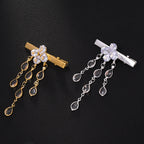 Drop Rhinestone 18K Gold Silver Hair Clips Hair Accessories Women Bulk