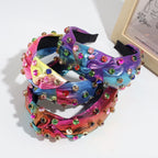 Multi Rhinestone Studded Embellished Polyester Hair Band Hair Accessories for Women