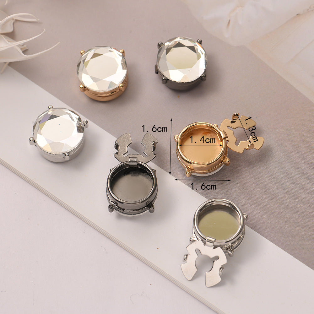 Round CZ 8K Gold White Anti Tarnish Single Shirt Button Cover Bulk