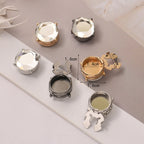Round CZ 8K Gold White Anti Tarnish Single Shirt Button Cover Bulk