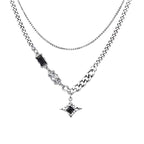 Dual Layer Curb Chain Silver Anti Tarnish Necklace Chain Unisex Bulk