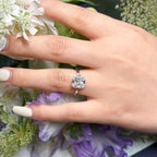 Silver Luxurious Radiant-Cut Cubic Zirconia Copper Adjustable Ring Bulk