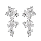 Floral Flower 18K Gold CZ Anti Tarnish Dangler Earring Bulk