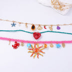 Ocean Sea Face Animal Colorful Beads Multi Layered Necklace Women Bulk