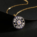 Evil Eye Drop Cubic Zirconia 18K Gold Necklace Pendant Chain Bulk