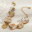 Shell Multi Gemstone Beads 18K Gold Anti Tarnish Bracelet Women Bulk