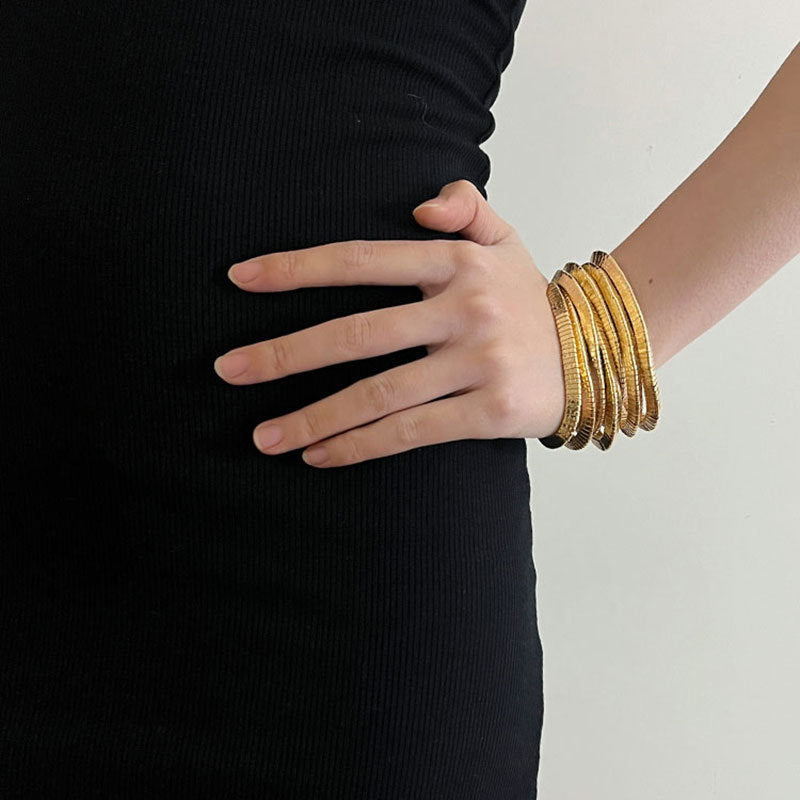 18K Gold Silver Anti Tarnish Multi-Layer Bracelet For Women Bulk