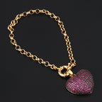 Multi Color Heart Cubic Zirconia Anti Tarnish Copper Bracelet Women Bulk