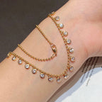 Solitaire 18K Gold Cubic Zirconia Anti Tarnish Necklace Chain Bulk