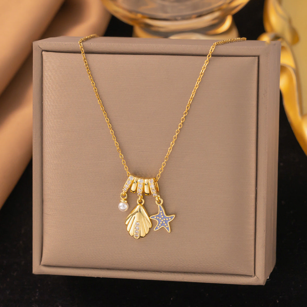 Multi Color Designer Multi Charm Gold CZ Stainless Steel Pendant Bulk