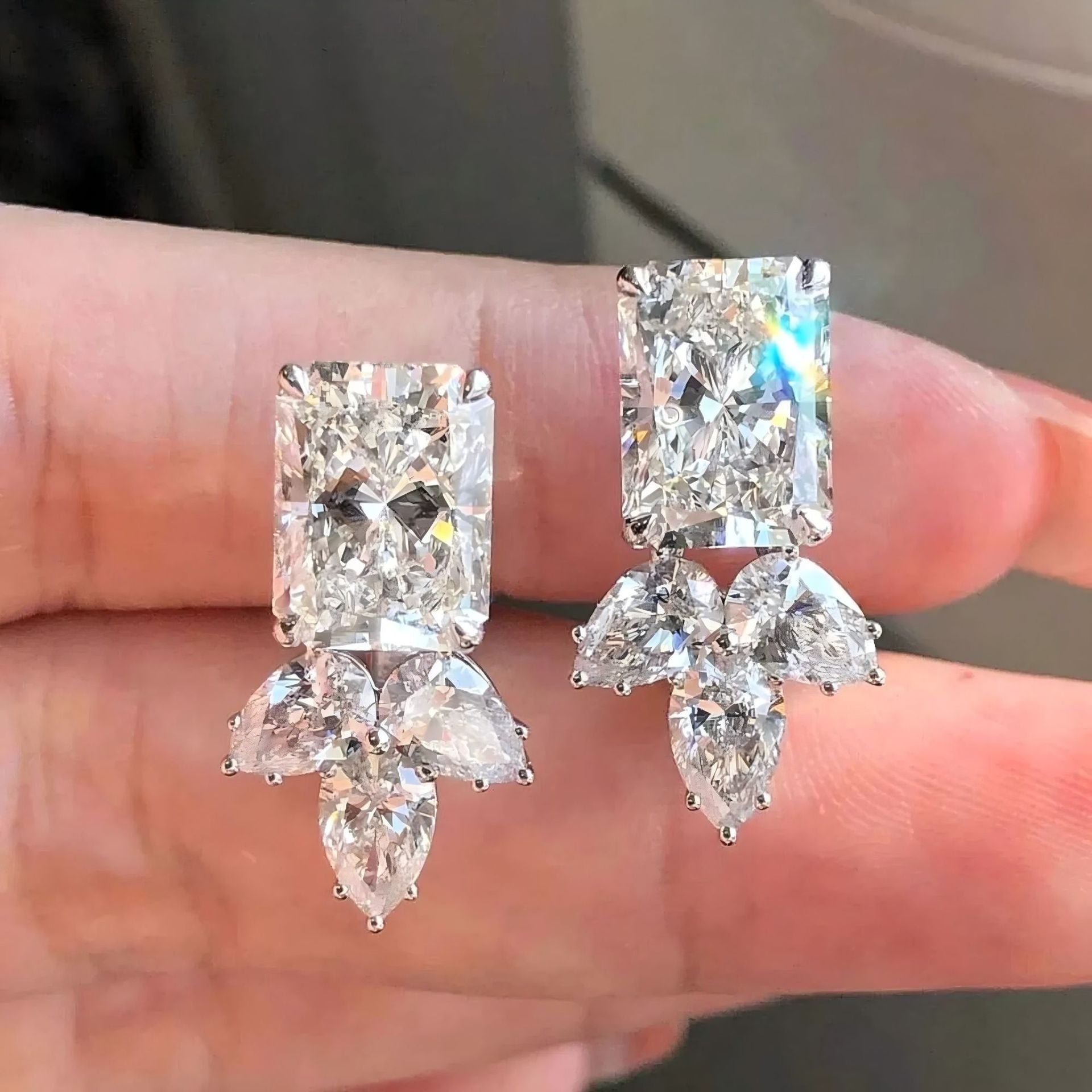 Solitaire Silver Cubic Zirconia Anti Tarnish Stud Earring Women Bulk