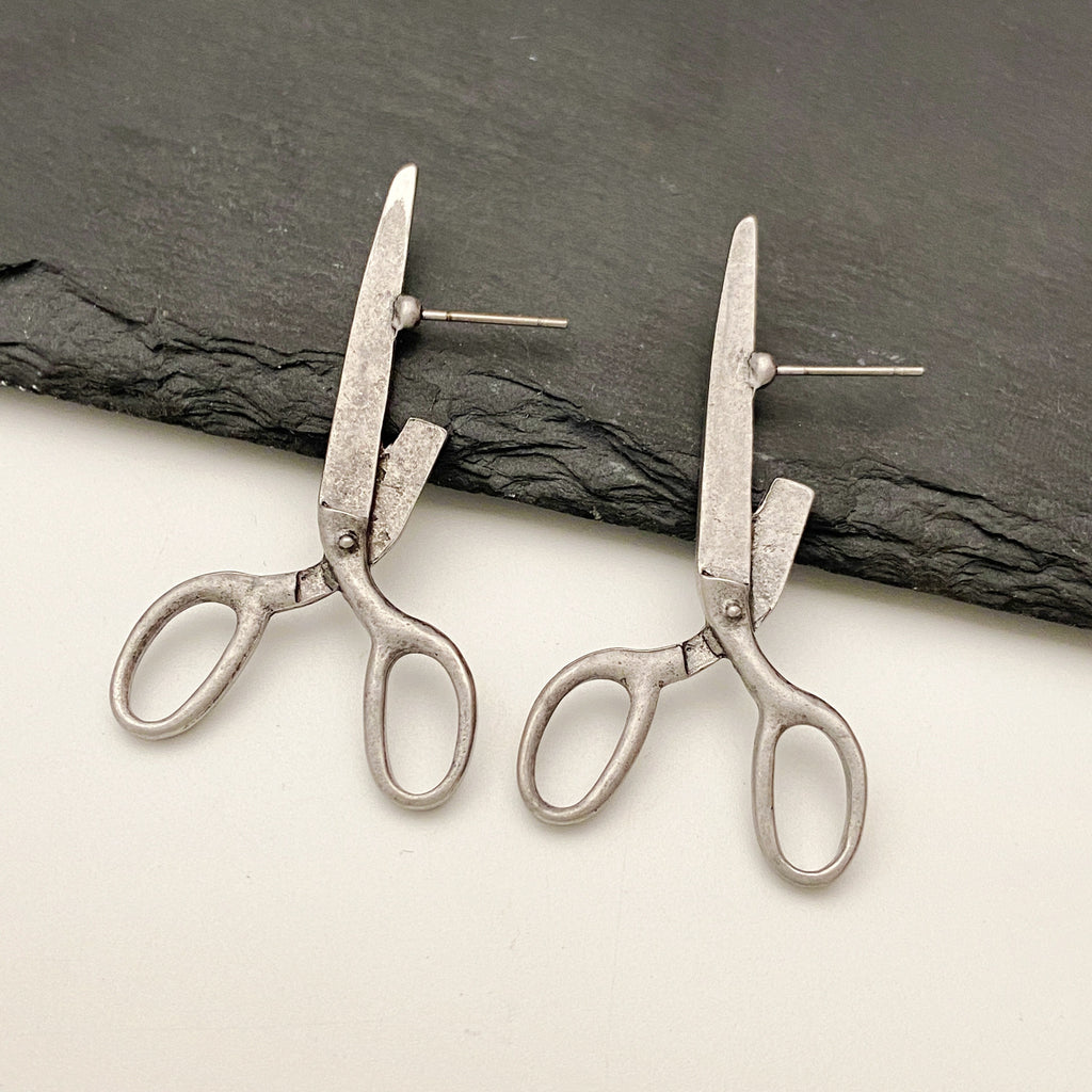 Funky Scissor Design Gold Silver Plated Drop Earrings For Women Bulk