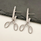 Funky Scissor Design Gold Silver Plated Drop Earrings For Women Bulk