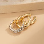 Studded 18K Gold Rhinestone Ear Cuff Earring Combo Pack Of 3 Bulk