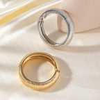 Wrinkled 18K Gold Silver Anti Tarnish Openable Kada Bracelet Bulk