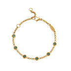 Bulk Multi Twelve Birthstone Gold CZ Stainless Steel Bracelet