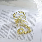 Scorpion Chain Cubic Zirconia 18K Gold Free Size Ring For Women Bulk