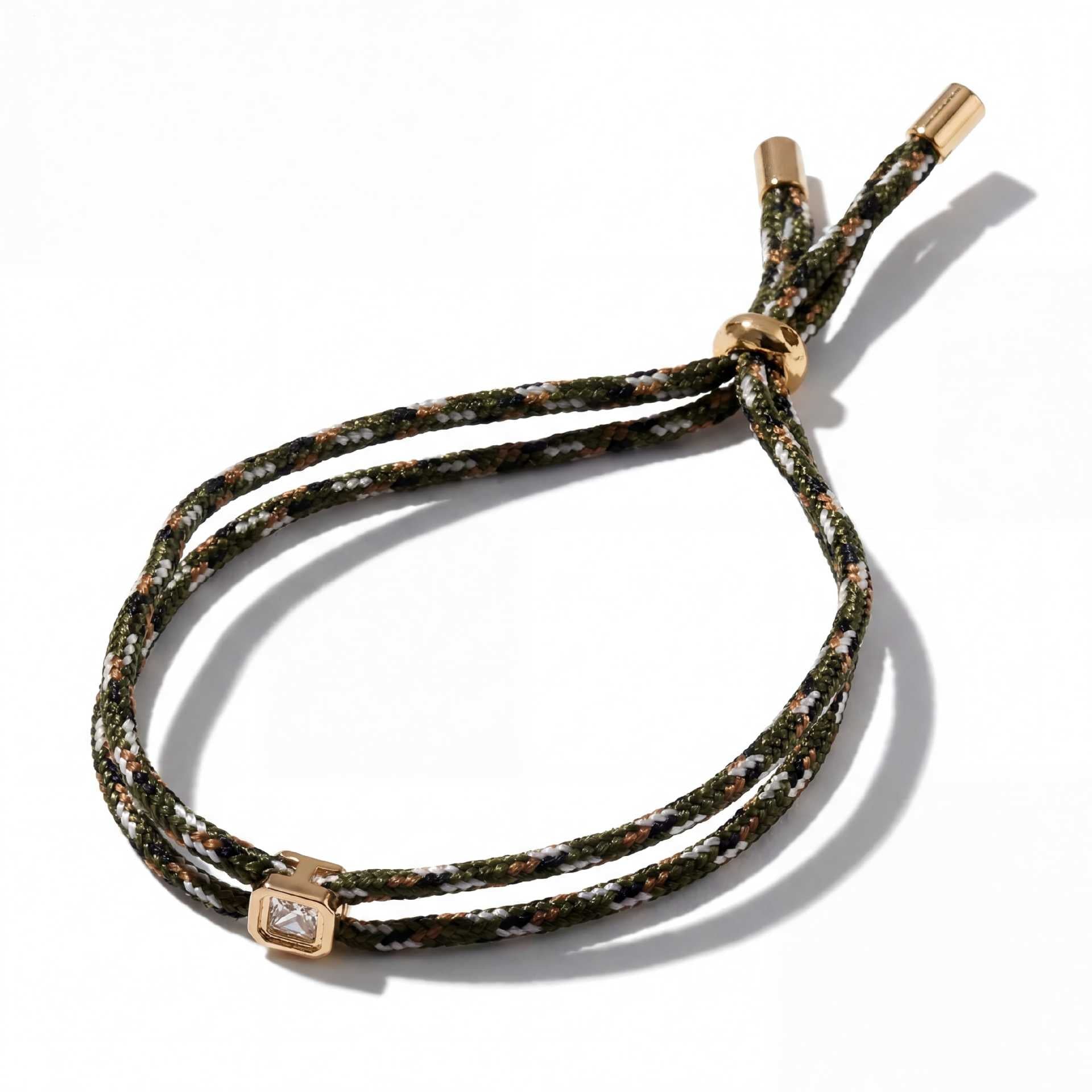 Multi Color Handmade Rope Style Gold CZ Fabric Bracelet For Women Bulk