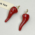 Chilli 18K Gold Red Enamel Dangler Earring For Women Bulk