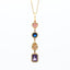 Geometric Shape Solitaire CZ 18K Gold Multi Pendant Chain Bulk