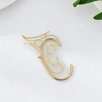 Minimalist Calligraphy Gold Plated Plain Single Ear Cuff Earrings Bulk