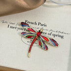 Multi Color Dragonfly Gold Cubic Zirconia Brooch For Women Bulk