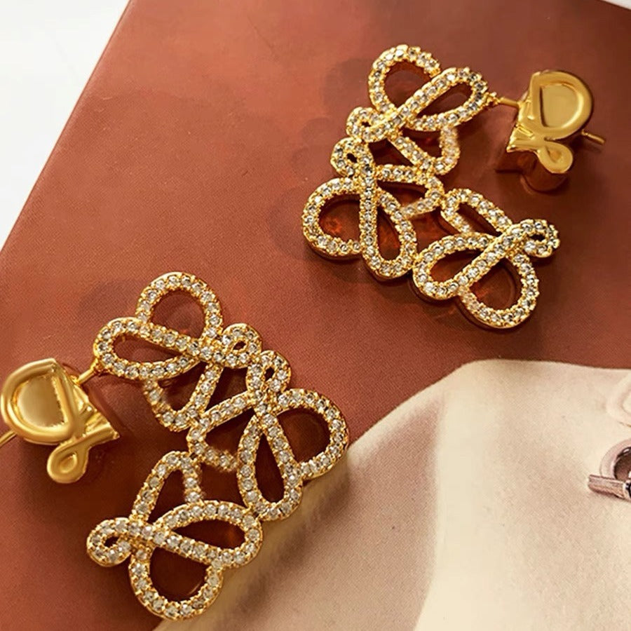 Filigree Square 18K Gold CZ Anti Tarnish Hoop Earrings Bulk Main image