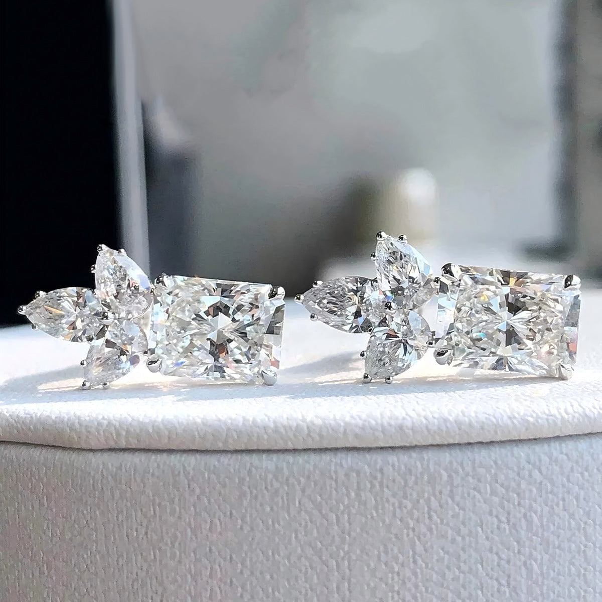 Solitaire Silver Cubic Zirconia Anti Tarnish Stud Earring Women Bulk