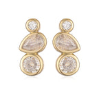 Solitaire 18K Gold Cubic Zirconia Anti Tarnish Stud Earring Women Bulk